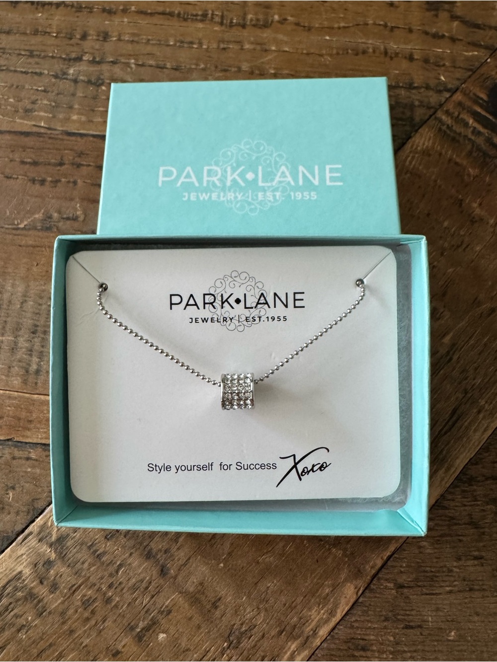 Park Lane Craze Silver Pavé Crystal Necklace NEW